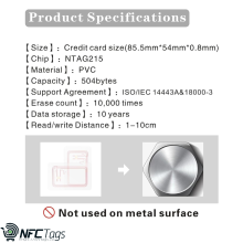 Timeskey 10pcs Transparent NTAG215 NFC Cards, Blank matte cards. Compatible with TagMo and Amiibo