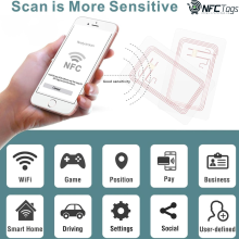 Timeskey 10pcs Transparent NTAG215 NFC Cards, Blank matte cards. Compatible with TagMo and Amiibo