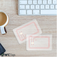 Timeskey 10pcs Transparent NTAG215 NFC Cards, Blank matte cards. Compatible with TagMo and Amiibo