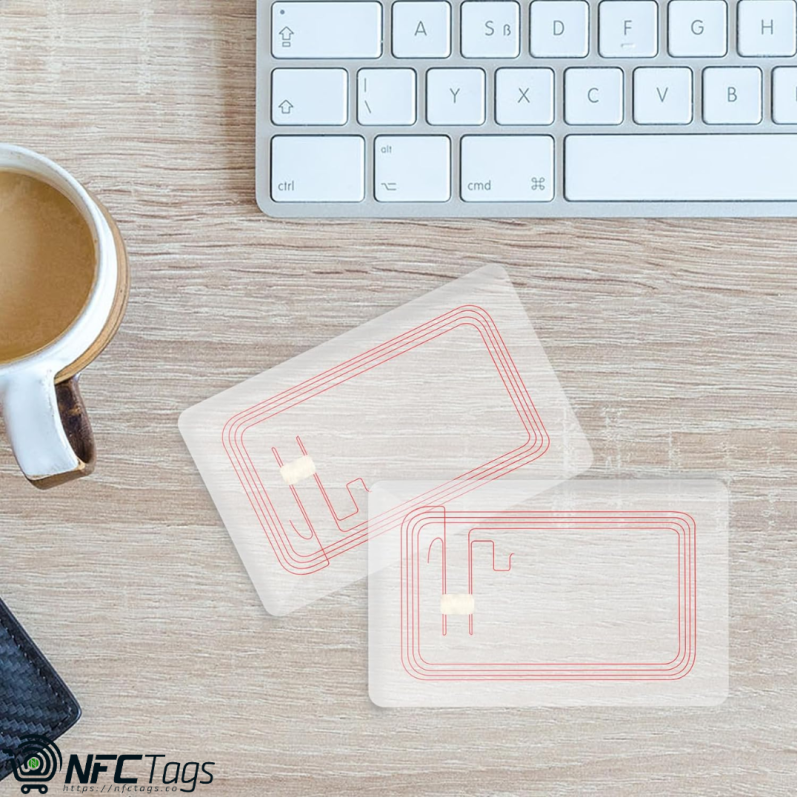 Timeskey 10pcs Transparent NTAG215 NFC Cards, Blank matte cards. Compatible with TagMo and Amiibo