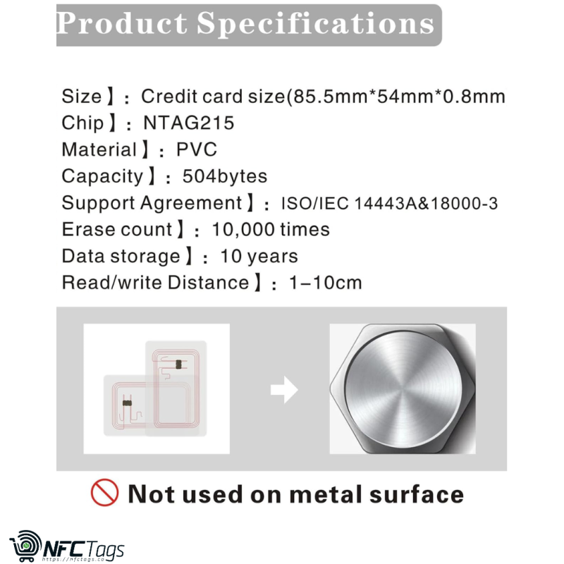 Timeskey 50pcs Transparent NTAG215 NFC Cards, NTAG215 504 Bytes Memory 100% Compatible with TagMo and Amiibo